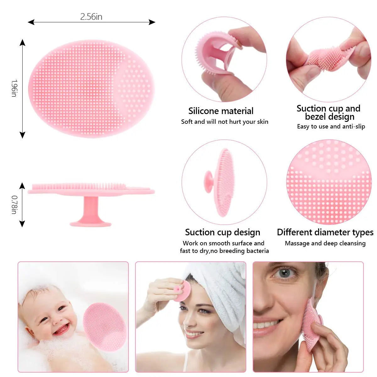 Facial Cleansing Brush | Silicone Facial Brush | Pinkypiebeauty